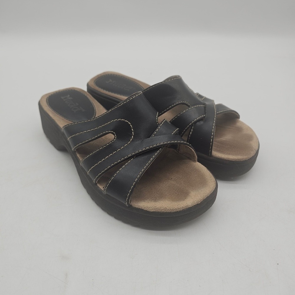 Vintage Y2K Mudd chunky clunky  Black Sandals  Slip On Shoes Women's 6.5